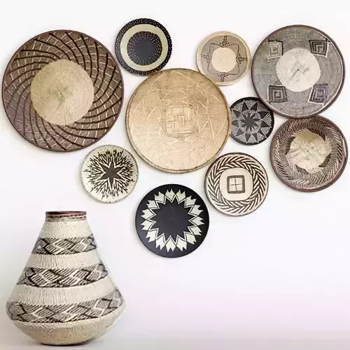 Panel traditional mexican woven vase