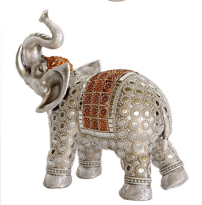 Elephant silver figurine 3D model_4