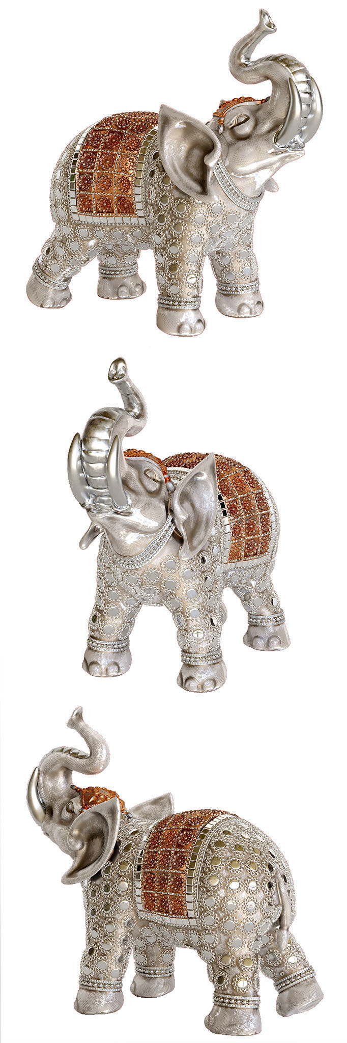 Elephant silver figurine 3D model_1