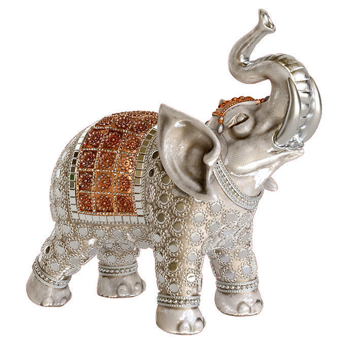 Elephant silver figurine 3D model_3