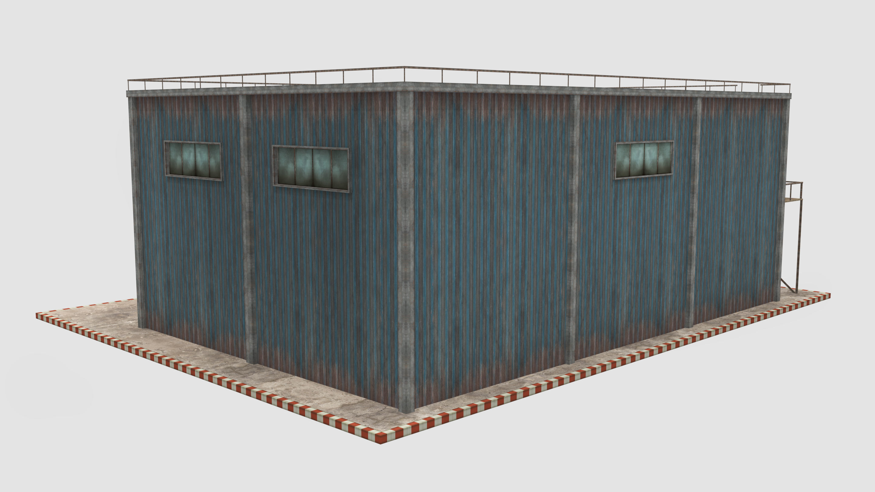 3D Industrial Building - Hangar Low-poly 3D model_4