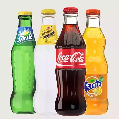 Soft Drink Bottle Collection Low-poly 3D model