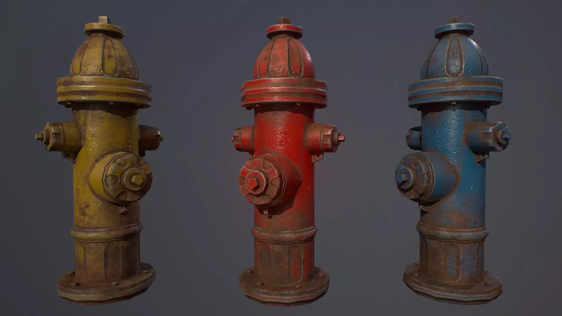 Fire Hydrant Low-poly 3D model_0
