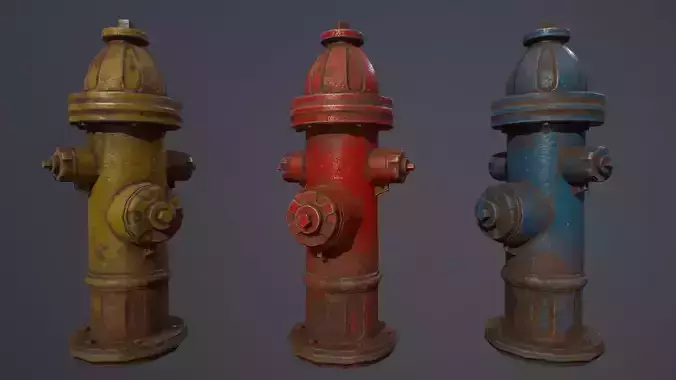 Fire Hydrant Low-poly 3D model