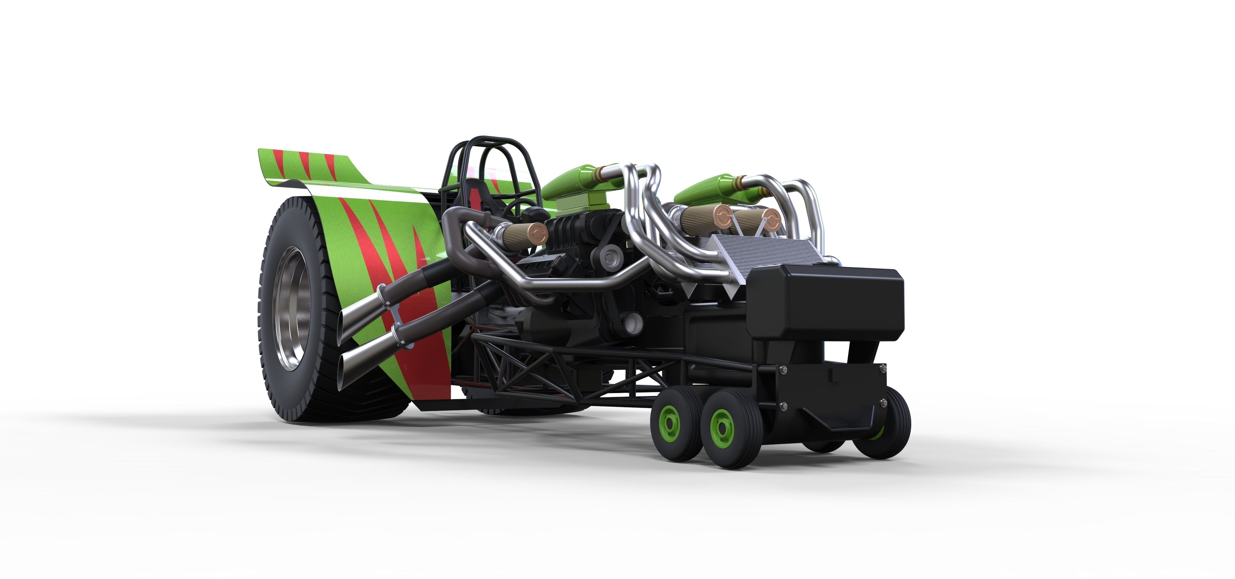 Twin-engined pulling tractor 2 3D model_3