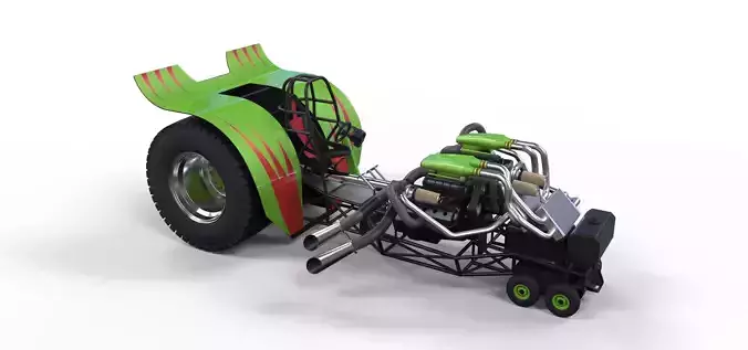 Twin-engined pulling tractor 2