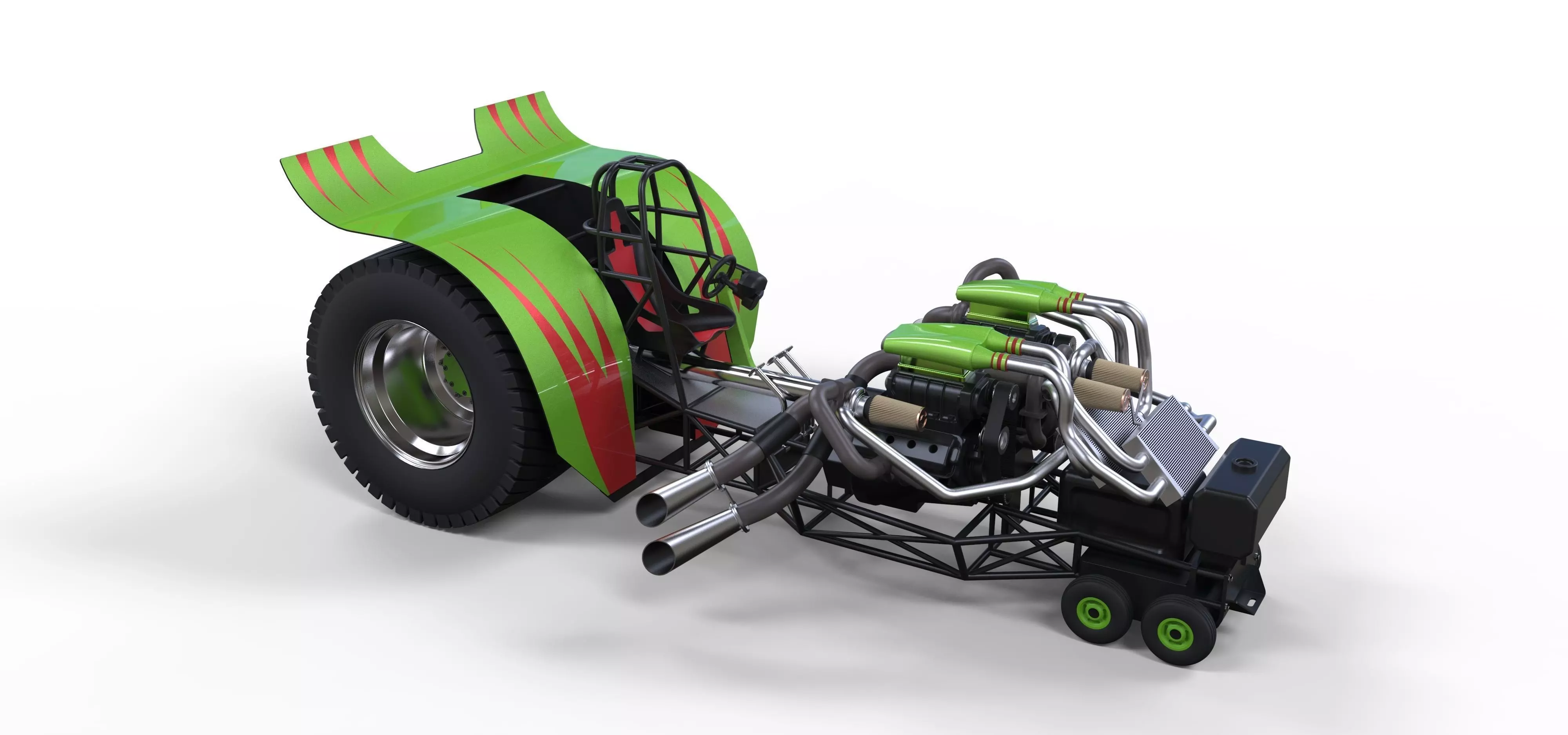 Twin-engined pulling tractor 2 3D model_0