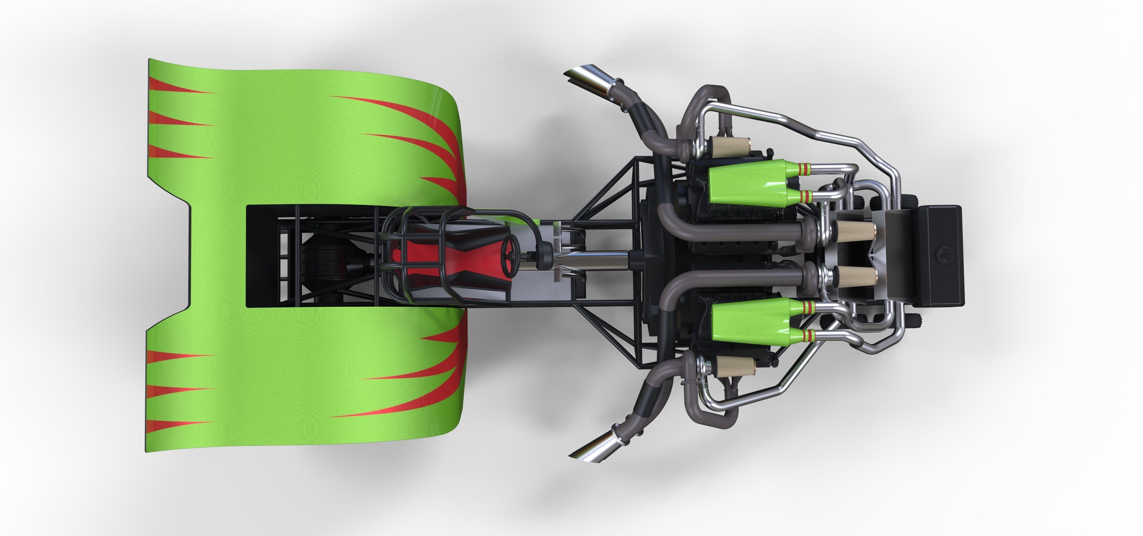 Twin-engined pulling tractor 2 3D model_9