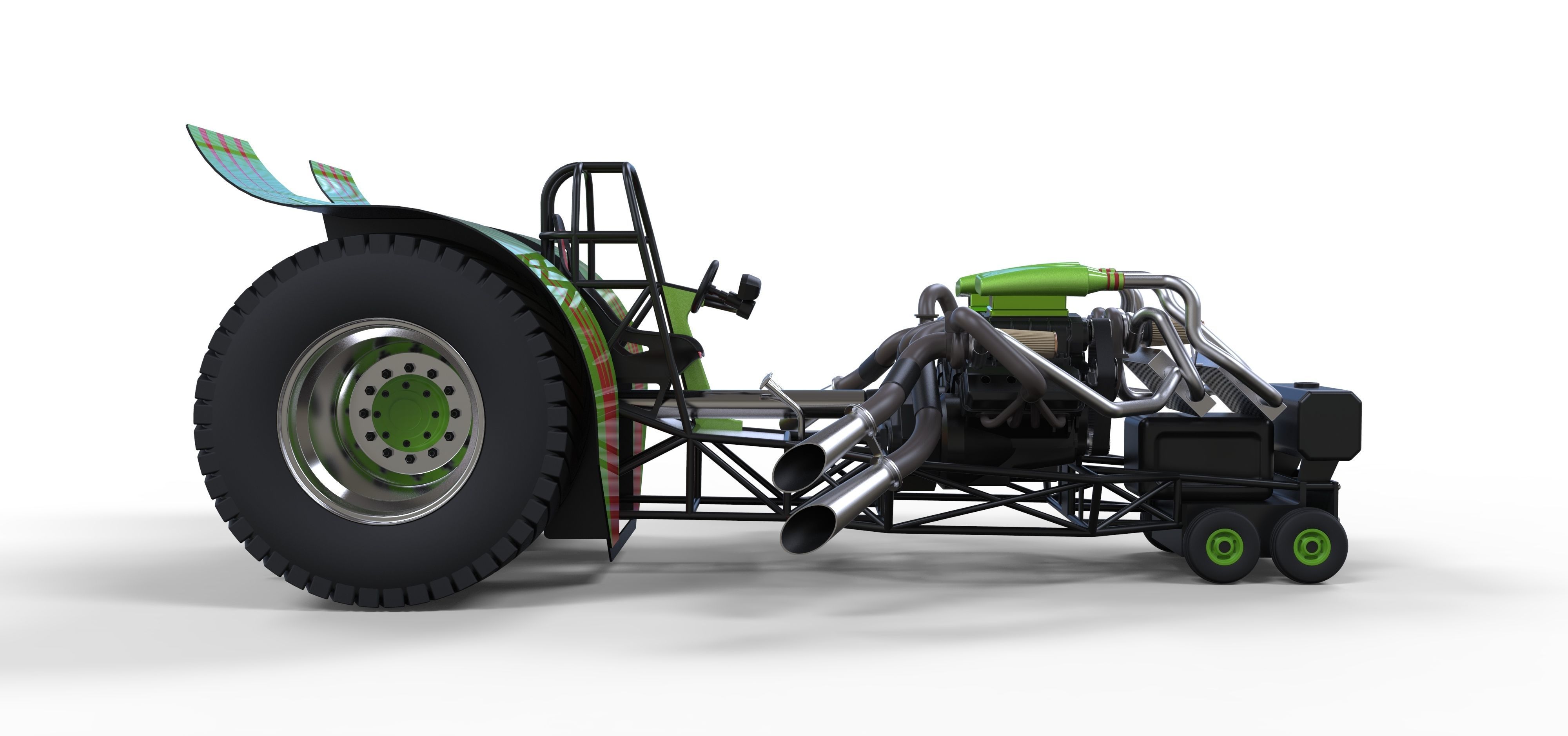 Twin-engined pulling tractor 2 3D model_7