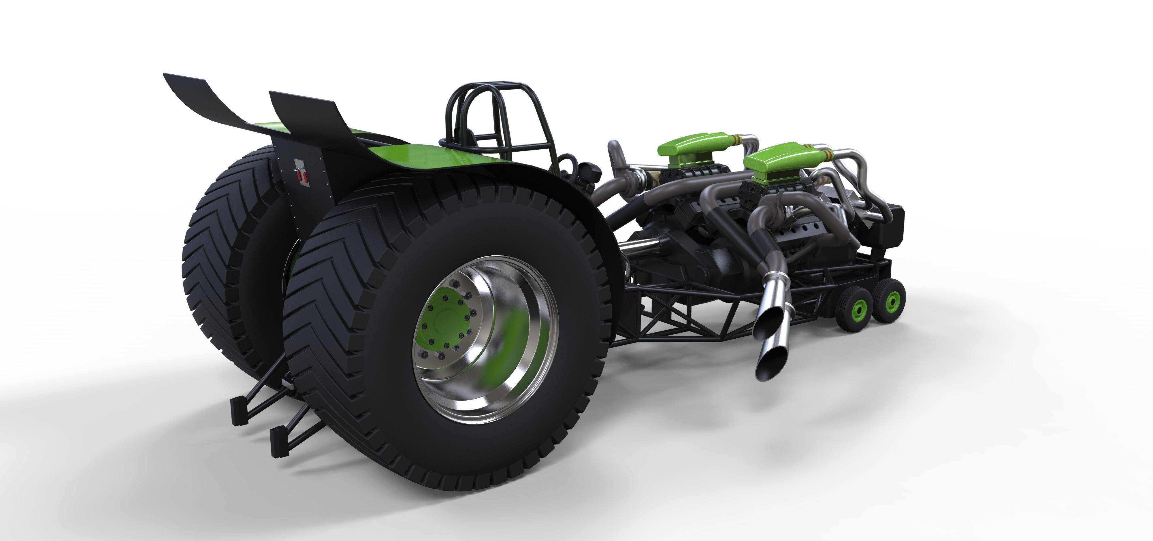 Twin-engined pulling tractor 2 3D model_10