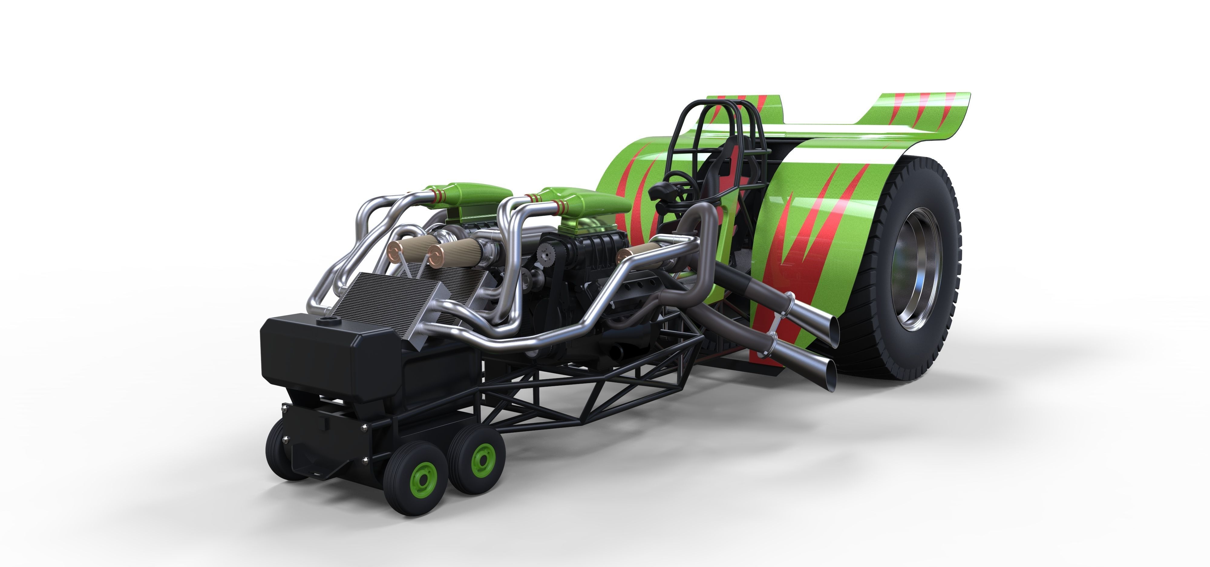 Twin-engined pulling tractor 2 3D model_6