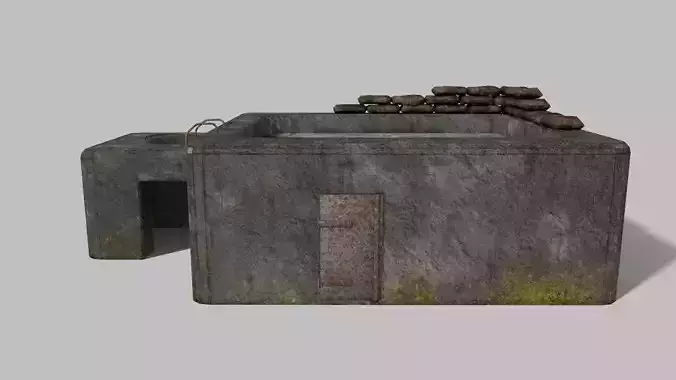 WW II bunker Low-poly 3D model