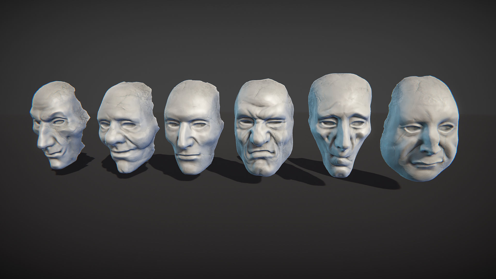 Masks pack Low-poly 3D model_1