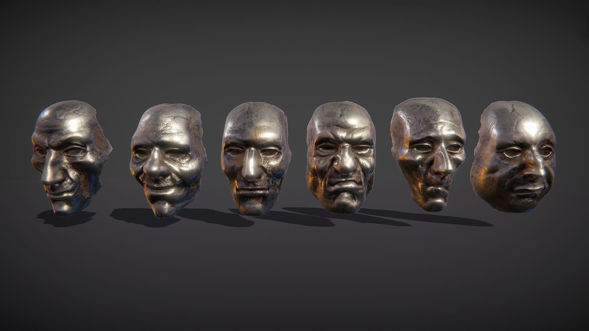 Masks pack Low-poly 3D model_3