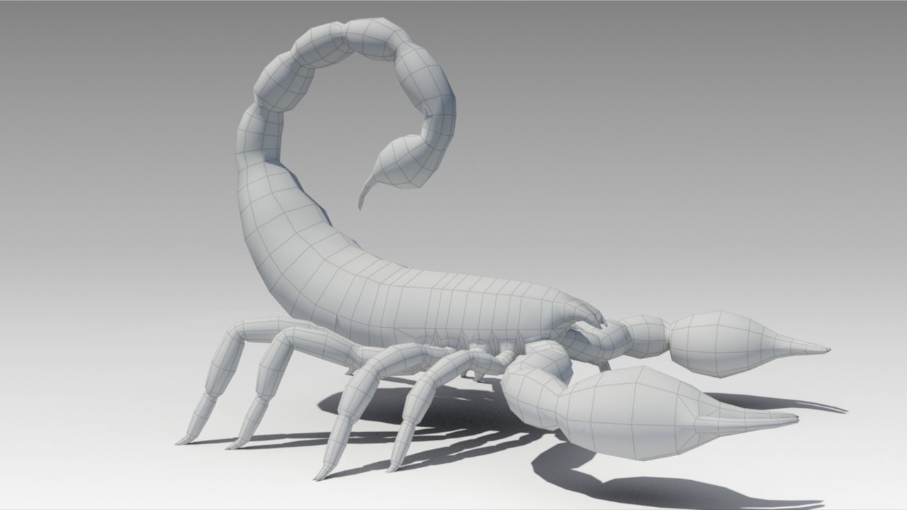 Black Scorpion Low-poly 3D model_5
