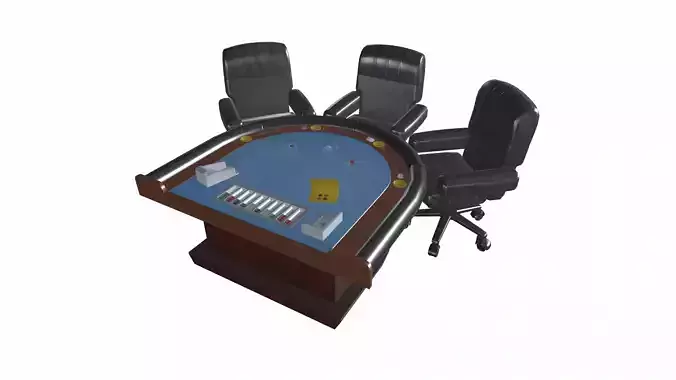 POKER TABLE Low-poly 3D model