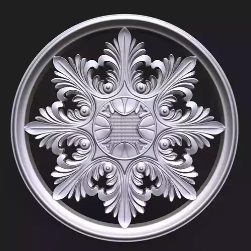 Carved Rosette decor element 01