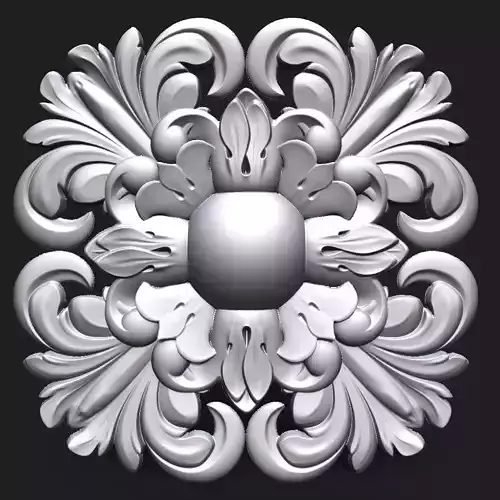 Carved Rosette decor element 03