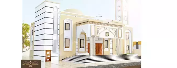 Classical two story  mosque in libya arab style