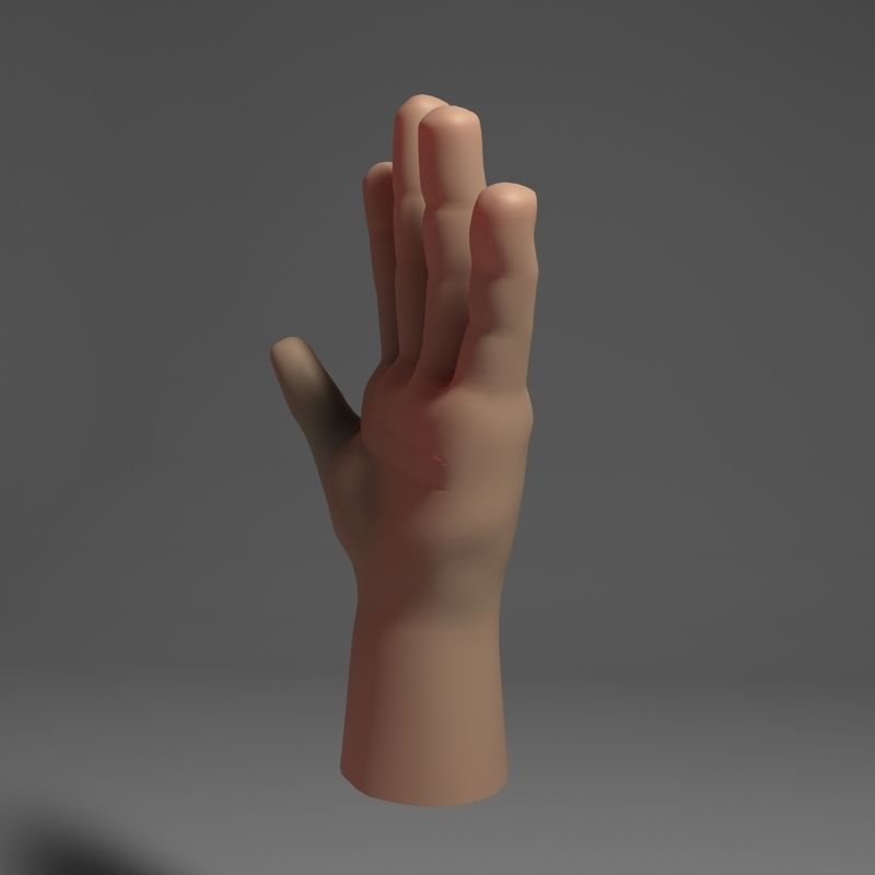 Toon Hand Low-poly 3D model_5