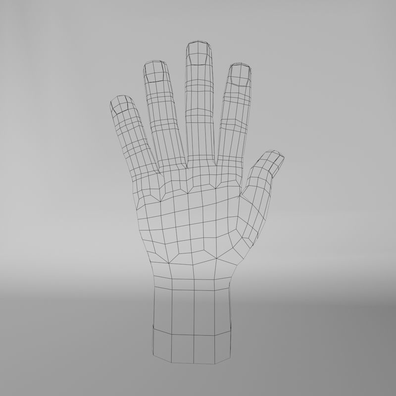 Toon Hand Low-poly 3D model_7