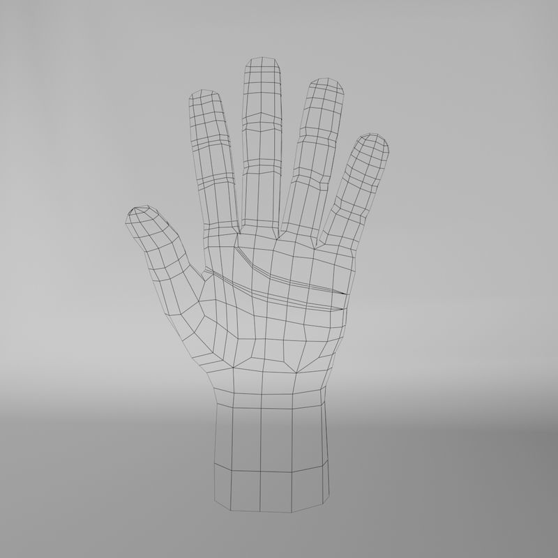 Toon Hand Low-poly 3D model_6