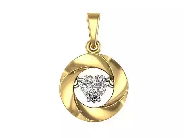 Pendant gold with diamond in center