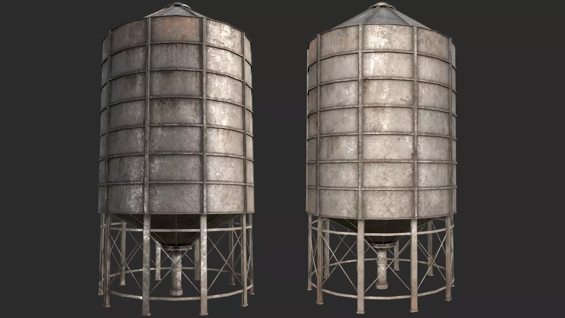 Farm Silo 6B PBR Low-poly 3D model_0