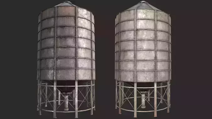 Farm Silo 6B PBR Low-poly 3D model