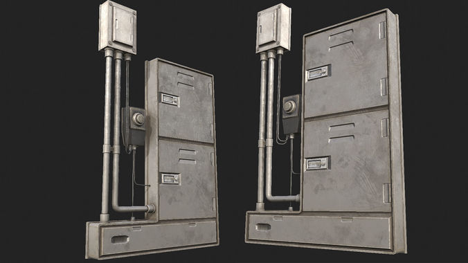 Fuseboxes 01 PBR Low-poly 3D model