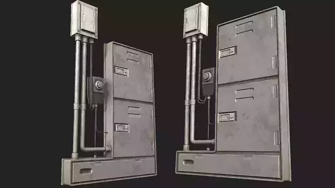 Fuseboxes 01 PBR Low-poly 3D model
