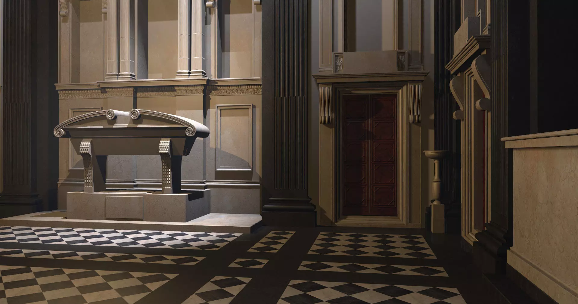 Interior of the New Sacristy of San Lorenzo in Florence Low-poly 3D model_0