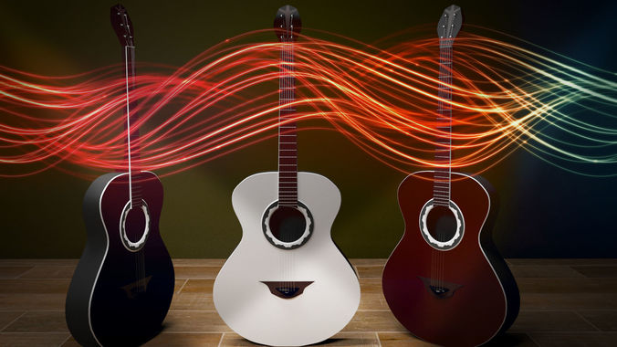 Acoustic Guitar - 21 Fret 3D model