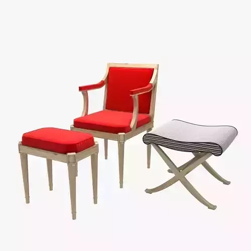 chair  pouf and stool