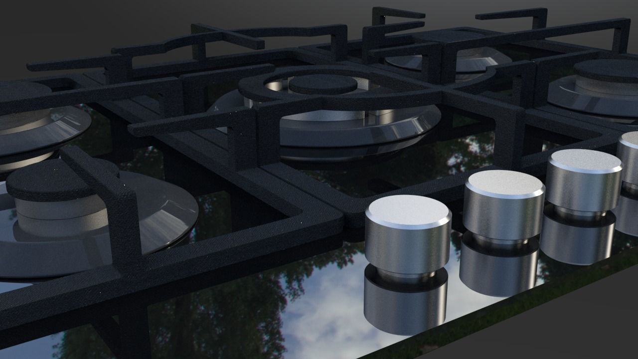Cooktop Gas GE 3D model_1