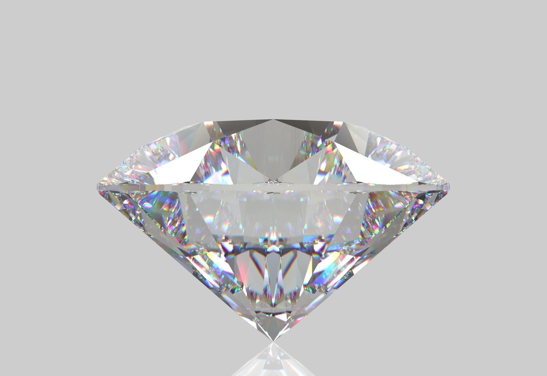 Diamond oval cut 3D print model_3