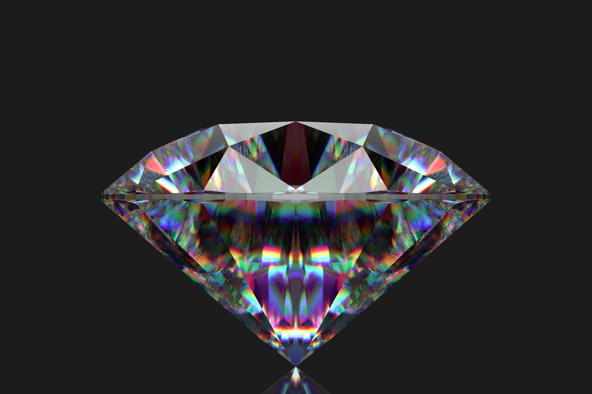 Diamond oval cut 3D print model_4