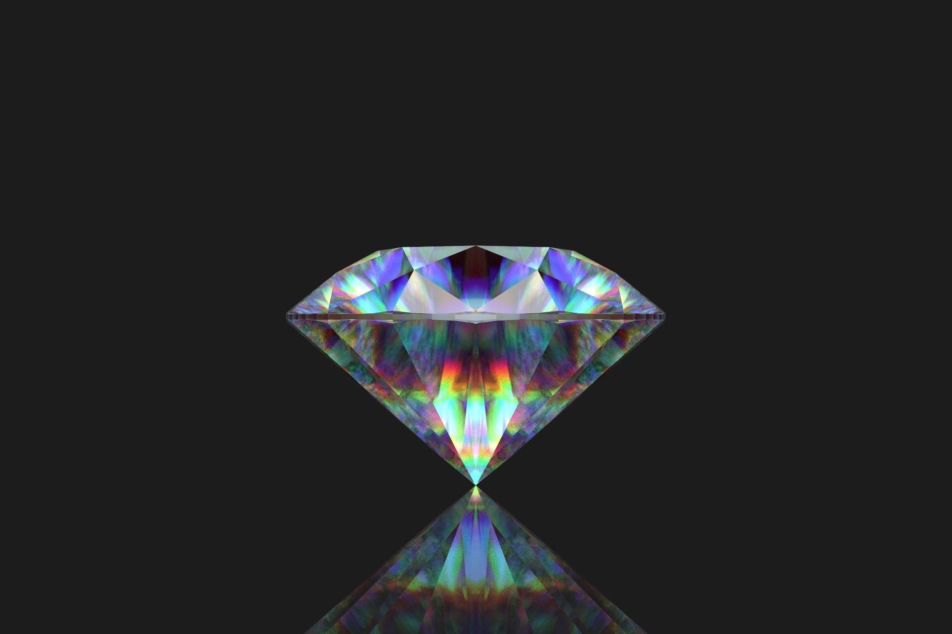 Diamond oval cut 3D print model_6