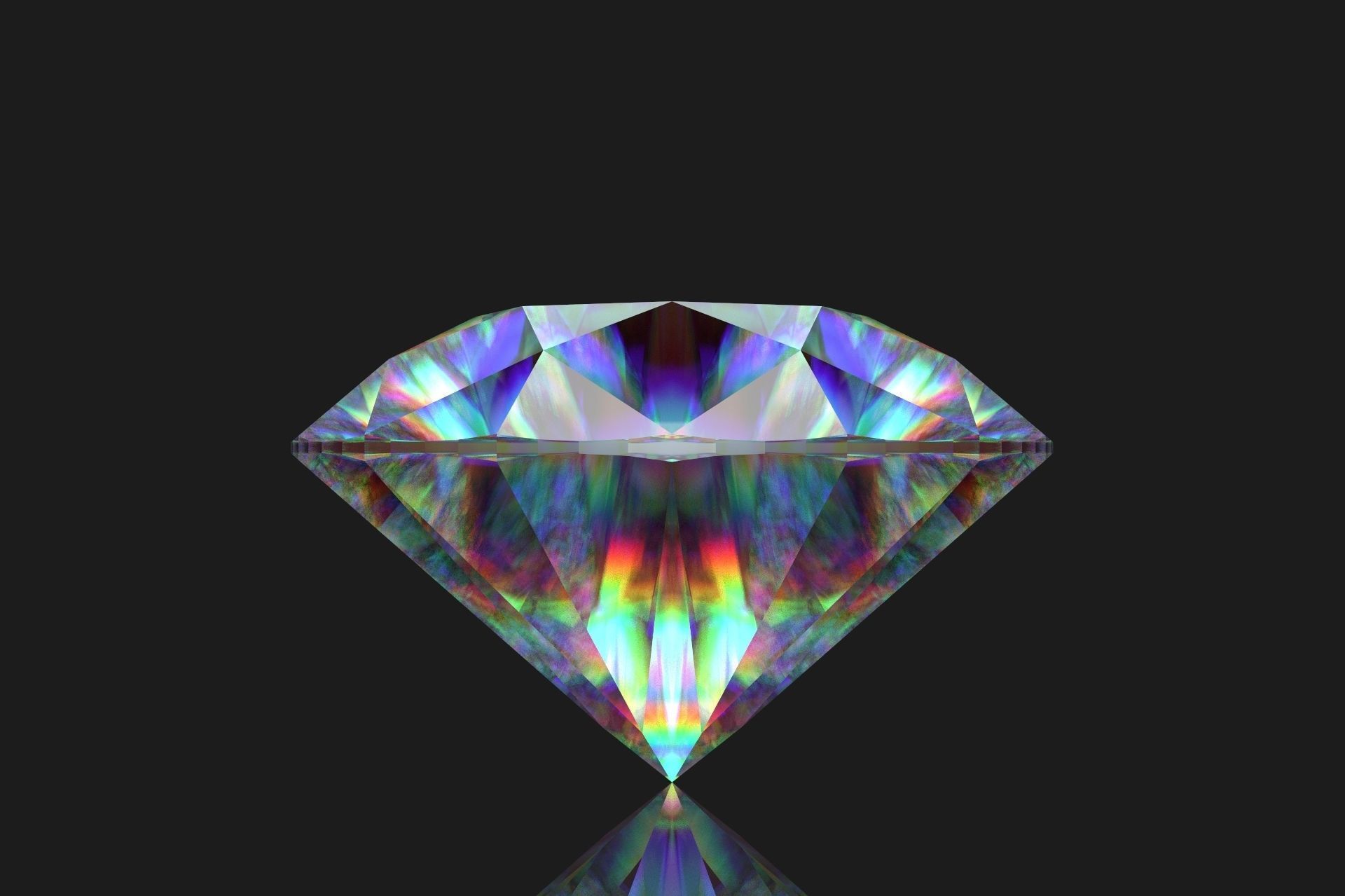 Diamond oval cut 3D print model_5