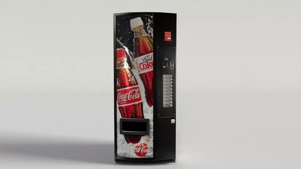 Coca Cola Vending Machine 3 Low-poly 3D model_0