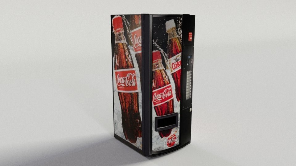 Coca Cola Vending Machine 3 Low-poly 3D model_2