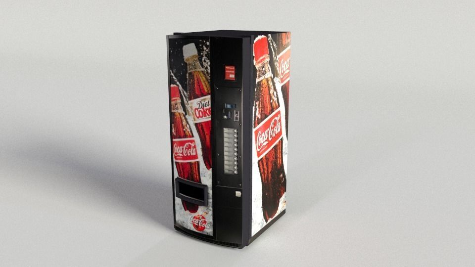 Coca Cola Vending Machine 3 Low-poly 3D model_1