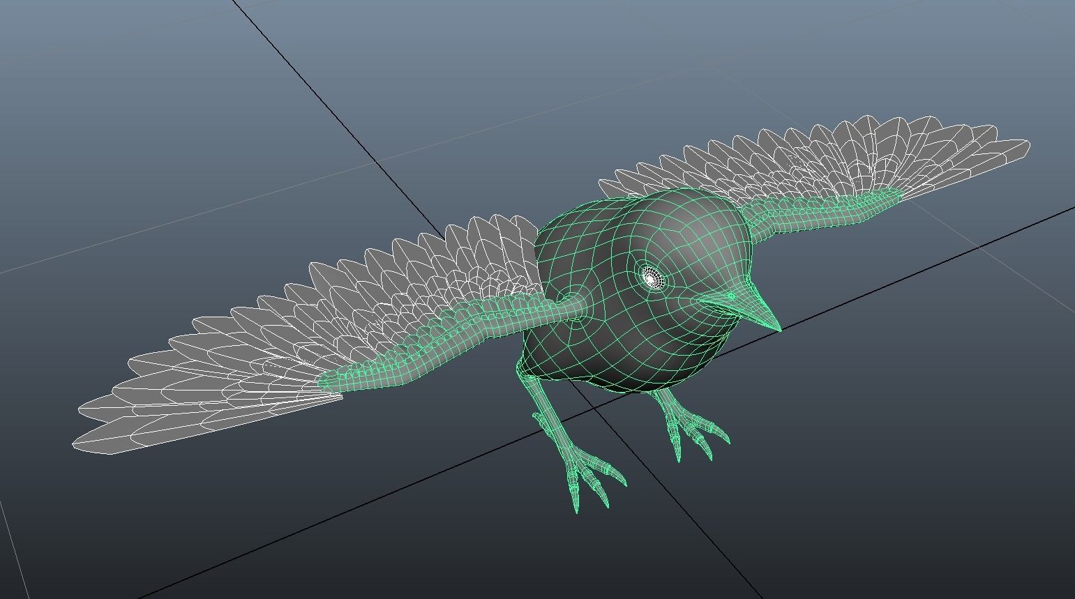 Rig Sparrow Bird  Low-poly 3D model_4