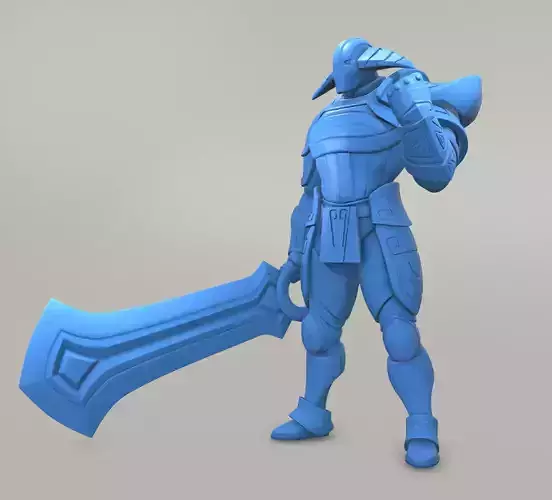Sven 3D print model figure holding sword