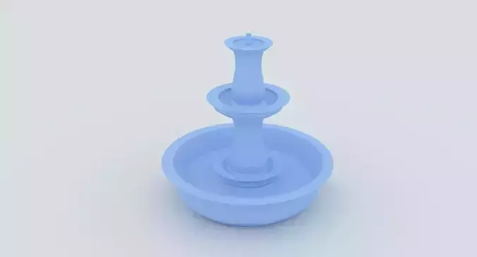 Round Fountain with Three Bowls 3D print model