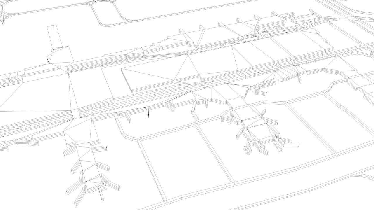 Houston George Bush IAH Airport Roads Buildings and Public Trans 3D model_10