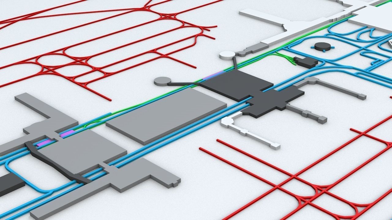 Houston George Bush IAH Airport Roads Buildings and Public Trans 3D model_5