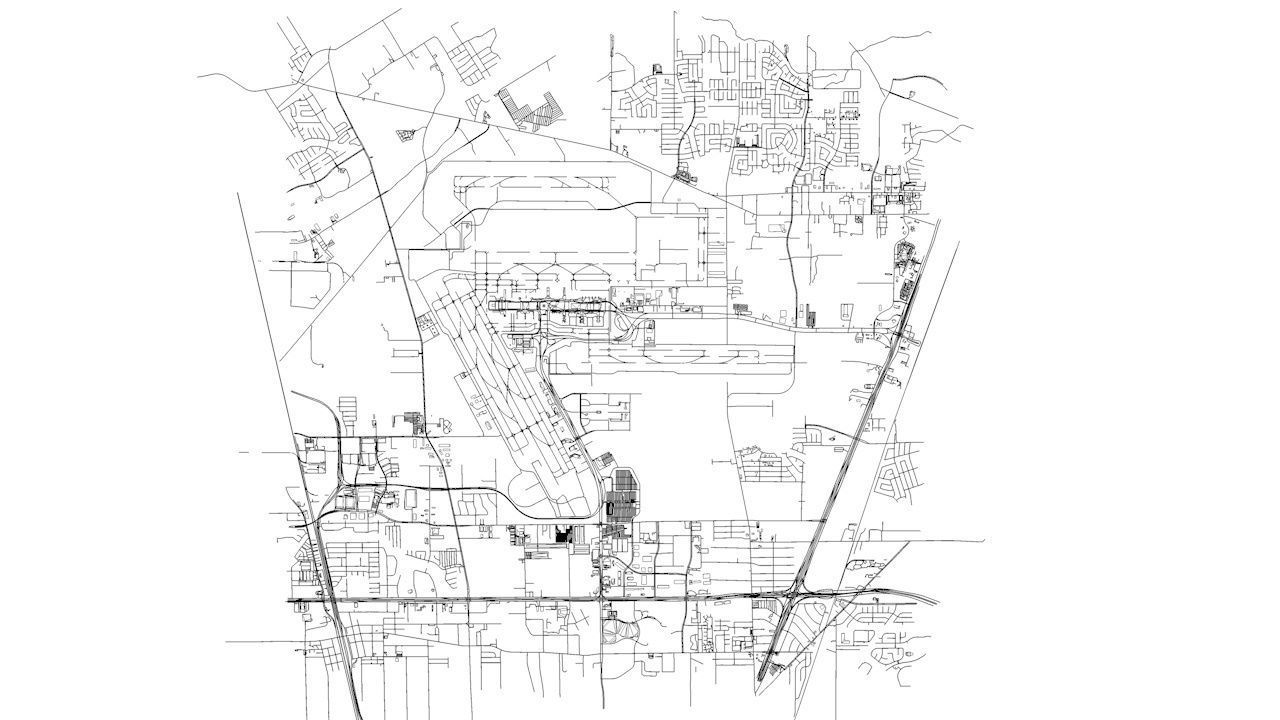 Houston George Bush IAH Airport Roads Buildings and Public Trans 3D model_8