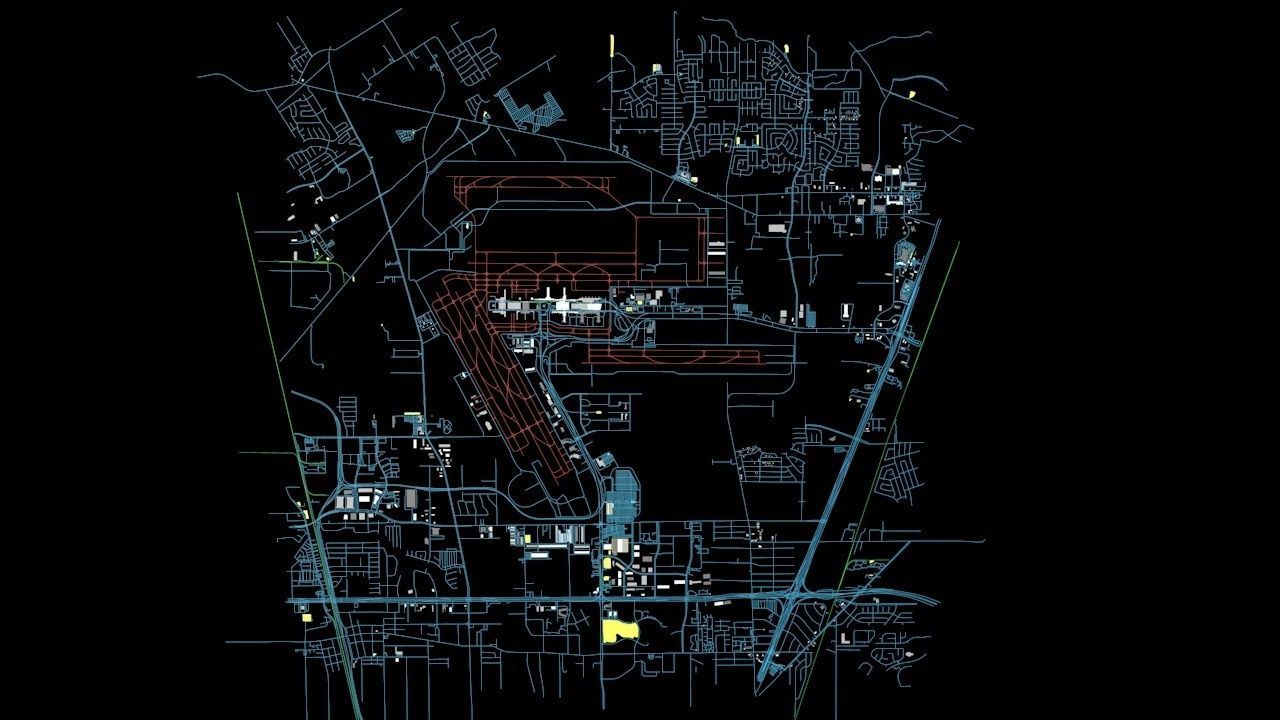 Houston George Bush IAH Airport Roads Buildings and Public Trans 3D model_7