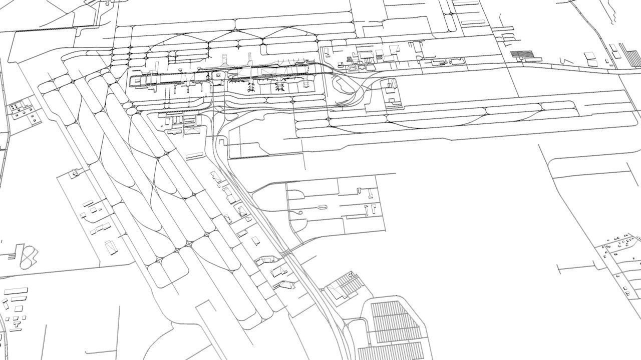 Houston George Bush IAH Airport Roads Buildings and Public Trans 3D model_9